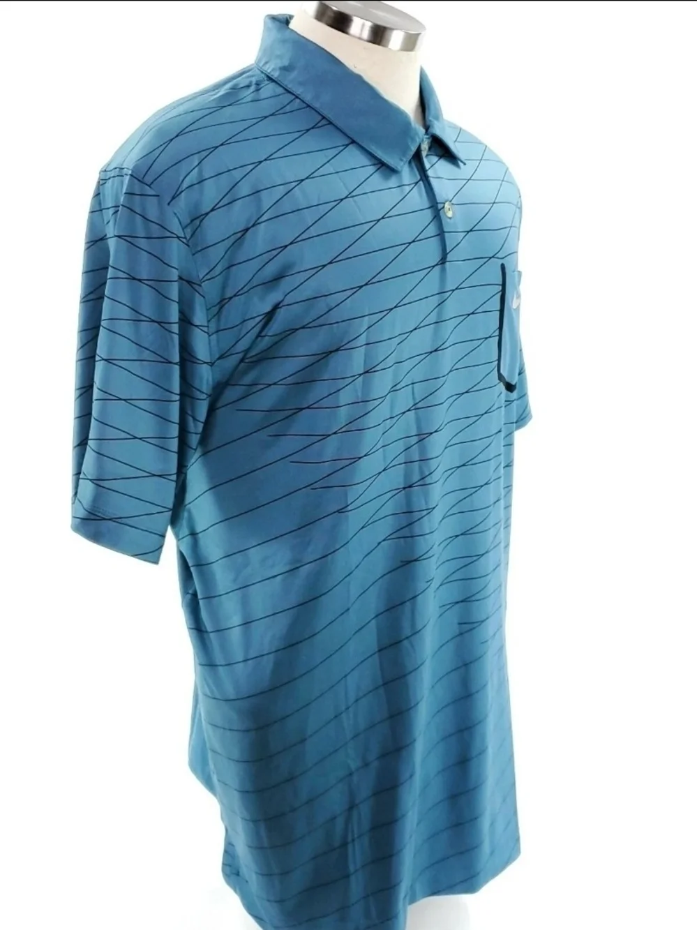 Nike Polo Shirt Golf Mens XL Dri Fit Teal Short Sleeve Pocket